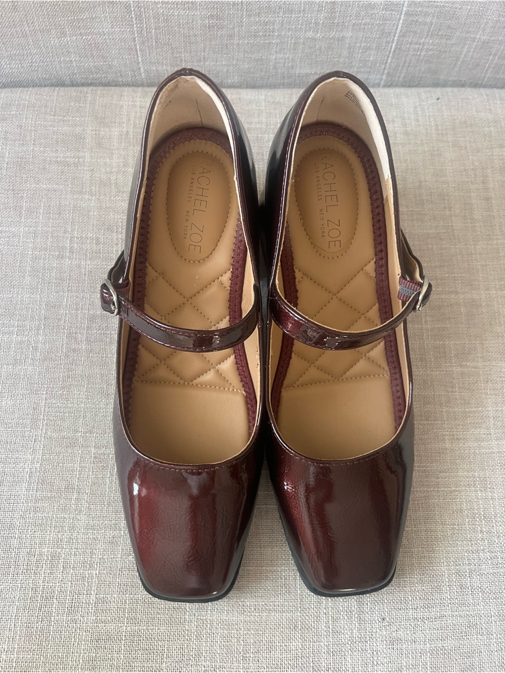 Rachel Zoe Burgundy Patent Mary Jane Pumps, block heel , women’s size 8